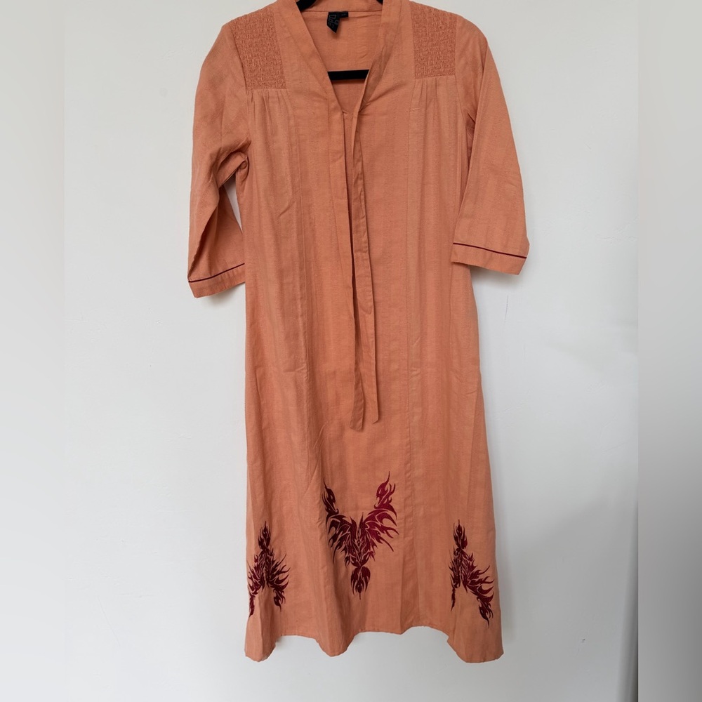 Pink- Peach Pakistani Kurta with Embroidered Details